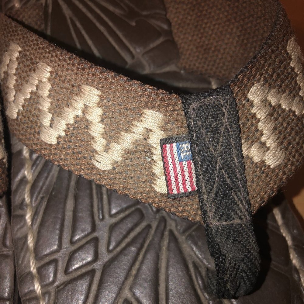 RALPH LAUREN Flip Flop Sandals Men's Size 6 Brown Flag Tag - Picture 10 of 13